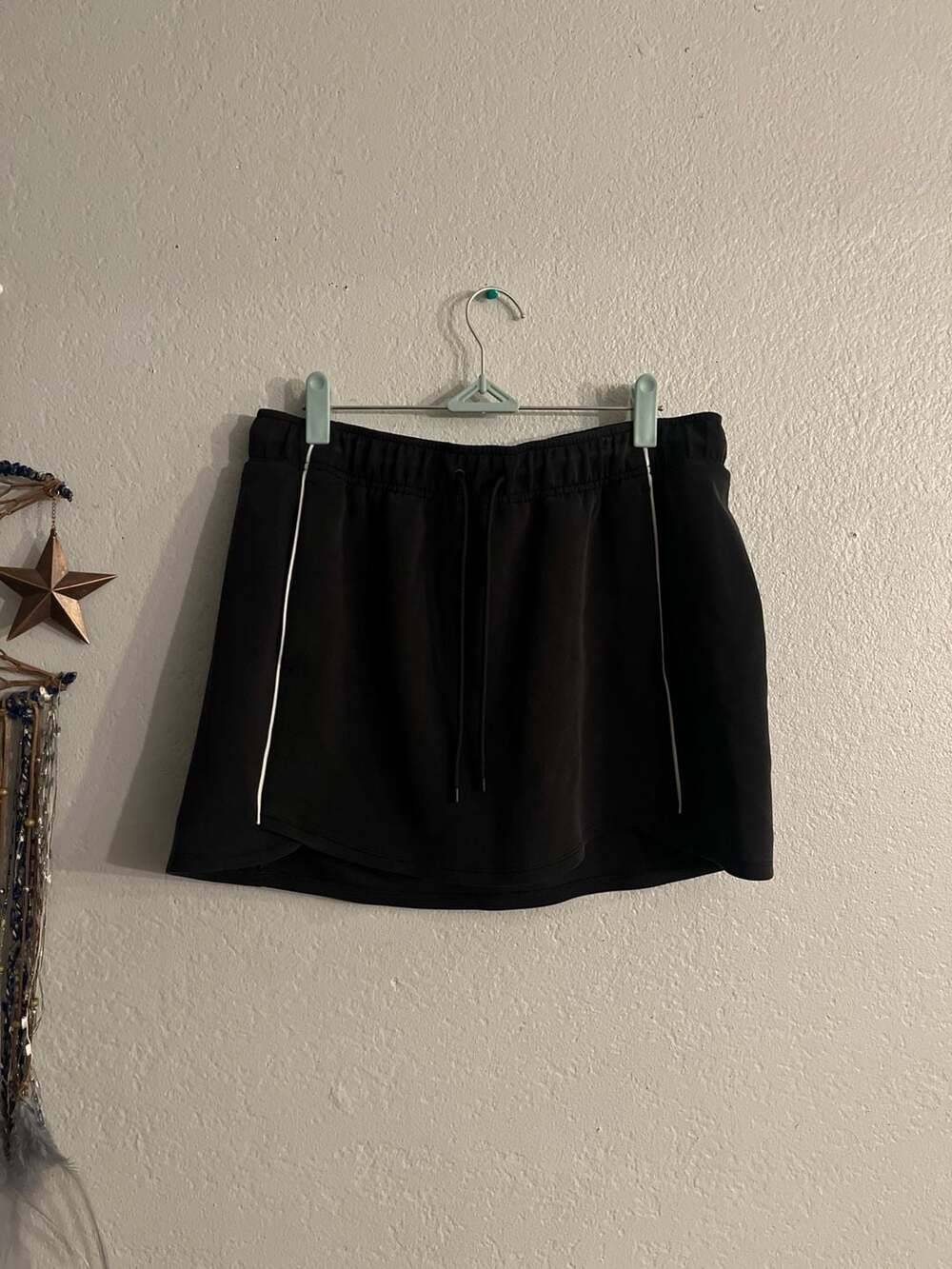 All in Motion Black Athletic Skort with White Piping Detail